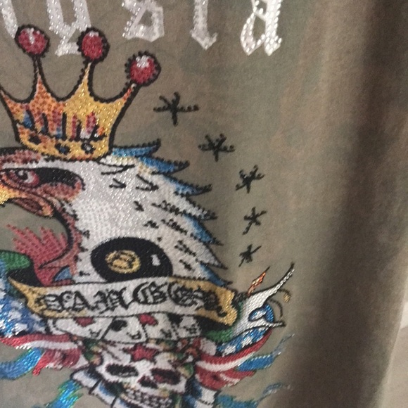 Ed Hardy vintage tee bling American gangsta eagle skull cards M Christian … - Picture 4 of 16